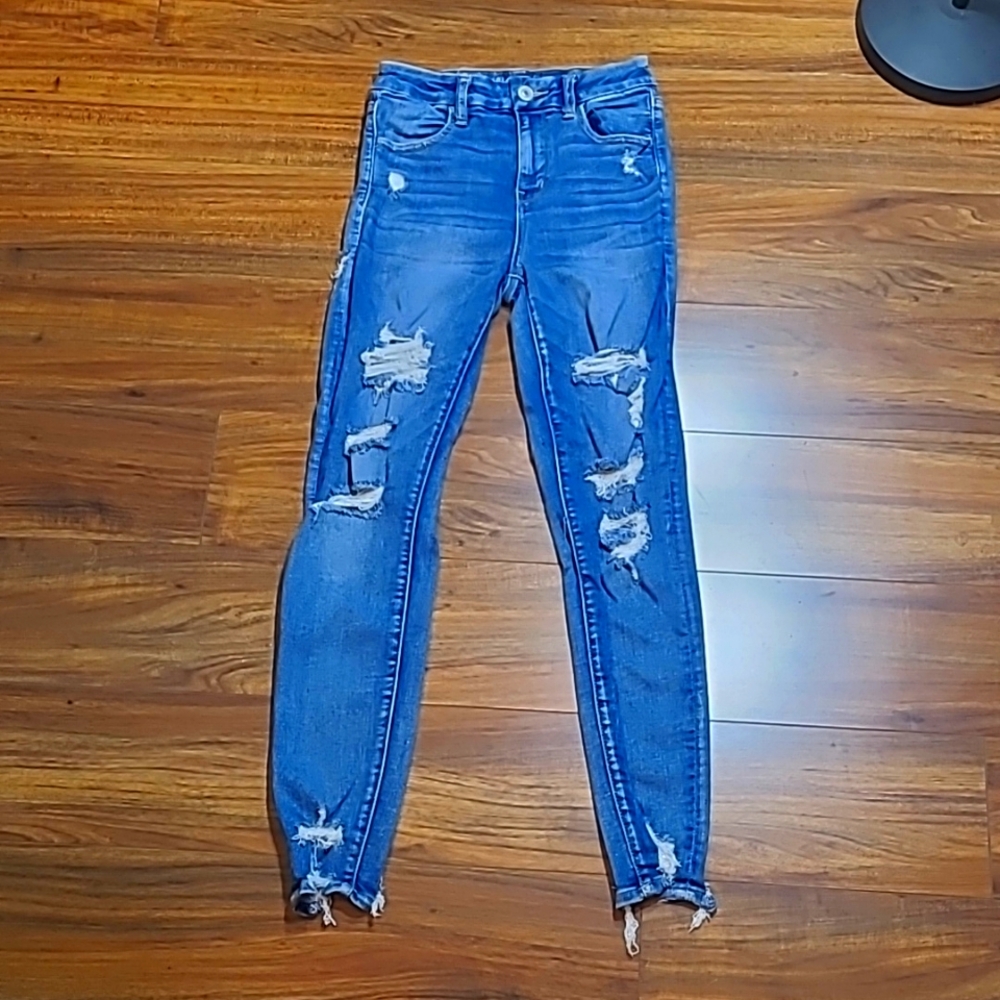 American Eagle Women's Curvy Hi Rise Jegging Jeans Blue Size 2